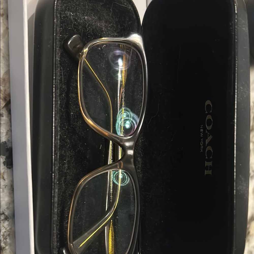 Coach Black and Gold Eyeglasses with Case